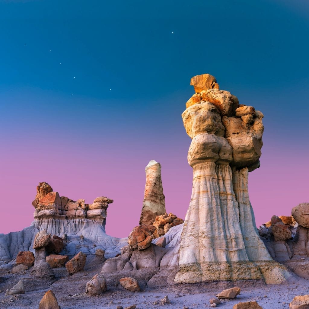 photo of badlands of northern New Mexico